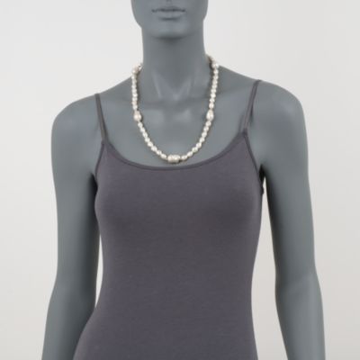 8-13mm Cultured Baroque Pearl Necklace With 14kt Yellow Gold. 36" &mdash; Alt Image 2