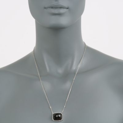 15.00 Carat Smoky Quartz and .40 ct. t.w. Diamond Necklace in 14kt White Gold. 18" &mdash; Alt Image 4