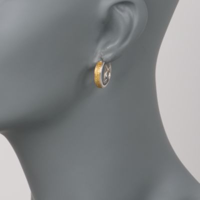 .25 ct. t.w. Yellow Diamond Hoop Earrings In Sterling Silver &mdash; Alt Image 2