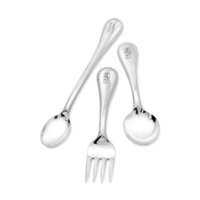 Reed & Barton "Classic Bead" Sterling Silver Baby Flatware &mdash; Alt Image 2