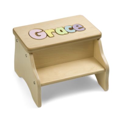 Personalized Two-Step Puzzle Stool &mdash; Alt Image 1