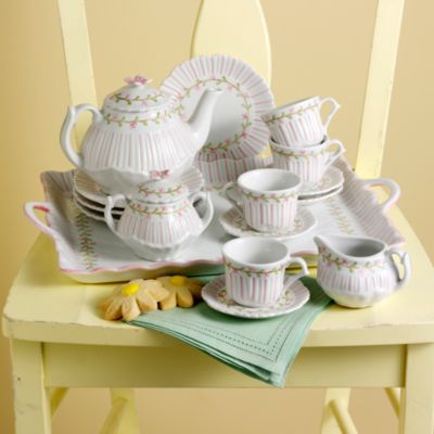 Childrens Rose Pinstripe Porcelain Tea Set &mdash; Alt Image 1