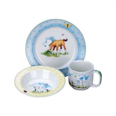 Farmyard Friends 3-pc. Child's Porcelain Dinner Set &mdash; Alt Image 1