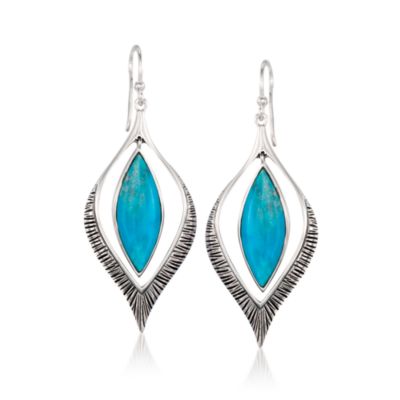 Turquoise Dangle Earrings In Sterling Silver &mdash; Alt Image 1