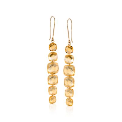 18.25 ct. t.w. Citrine Earrings in 14kt Yellow Gold &mdash; Alt Image 1