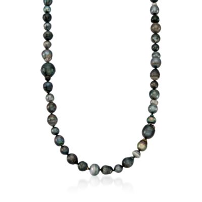 Long 8-12mm South Sea Cultured Pearl Necklace With 14kt Yellow Gold Clasp. 48" &mdash; Alt Image 1
