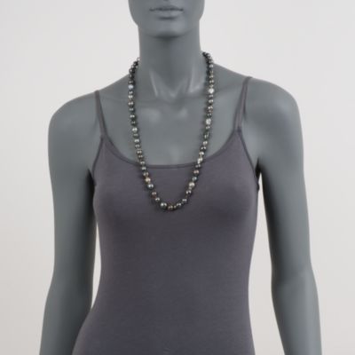 Long 8-12mm South Sea Cultured Pearl Necklace With 14kt Yellow Gold Clasp. 48" &mdash; Alt Image 2