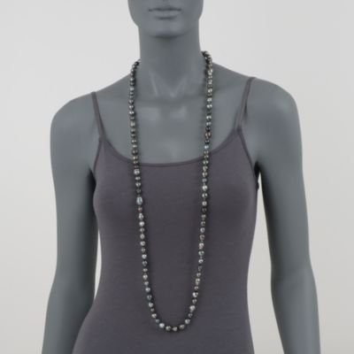 Long 8-12mm South Sea Cultured Pearl Necklace With 14kt Yellow Gold Clasp. 48" &mdash; Alt Image 4