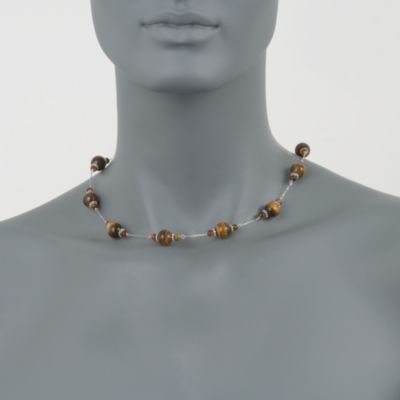 Tiger's Eye Necklace in Sterling Silver &mdash; Alt Image 2