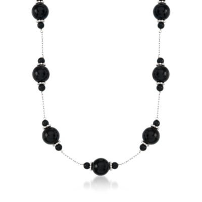 Black Onyx Necklace in Sterling Silver &mdash; Alt Image 1