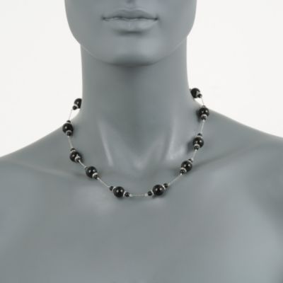 Black Onyx Necklace in Sterling Silver &mdash; Alt Image 3