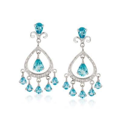 3.70 ct. t.w. Apatite Chandelier Earrings With Diamonds in Sterling Silver &mdash; Alt Image 1