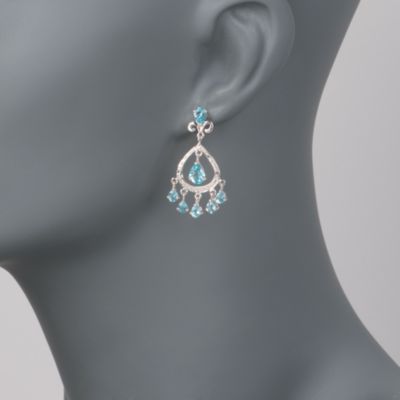 3.70 ct. t.w. Apatite Chandelier Earrings With Diamonds in Sterling Silver &mdash; Alt Image 2