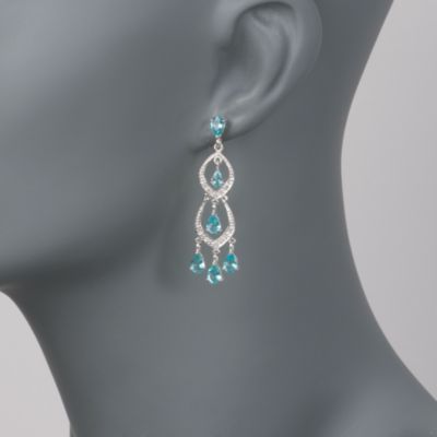 4.50ct. t.w. Apatite Chandelier Earrings With .10 ct. t.w. Diamonds in Sterling Silver &mdash; Alt Image 2