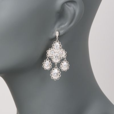 9.50 ct. t.w. CZ Chandelier Earrings In Sterling Silver &mdash; Alt Image 1