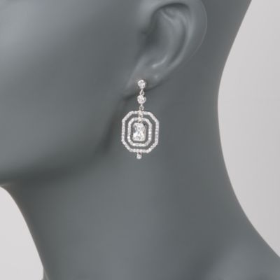 3.35 ct. t.w. Geometric CZ Earrings In Sterling Silver &mdash; Alt Image 2