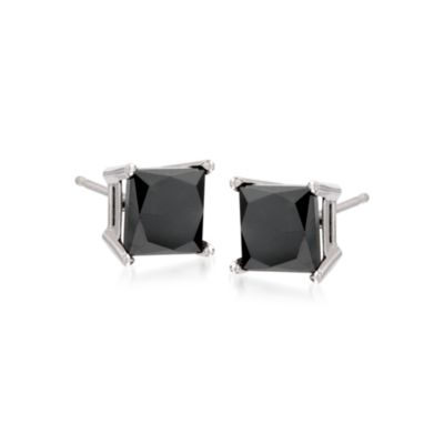 2.00 ct. t.w. Black Diamond Stud Earrings in 14kt White Gold &mdash; Alt Image 1