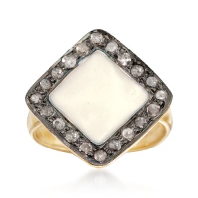 .40 ct. t.w. Natural Diamond and White Enamel Ring in Vermeil With Black Rhodium &mdash; Alt Image 1
