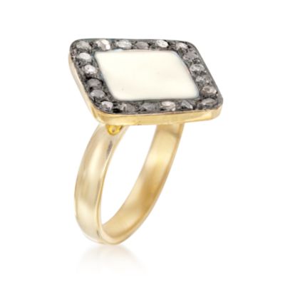 .40 ct. t.w. Natural Diamond and White Enamel Ring in Vermeil With Black Rhodium &mdash; Alt Image 2
