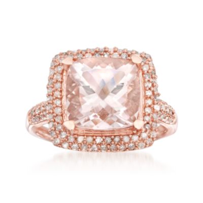 3.90 Carat Morganite and .50 ct. t.w. Diamond Ring in 18kt Over Sterling &mdash; Alt Image 1