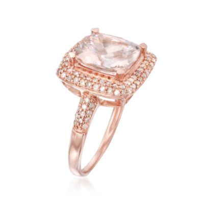 3.90 Carat Morganite and .50 ct. t.w. Diamond Ring in 18kt Over Sterling &mdash; Alt Image 3