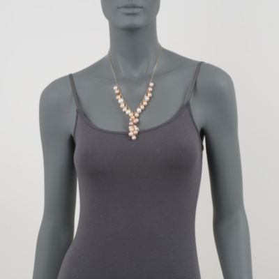 9-11mm Multicolored Cultured Pearl Y-Necklace in 14kt Yellow Gold. 20" &mdash; Alt Image 2