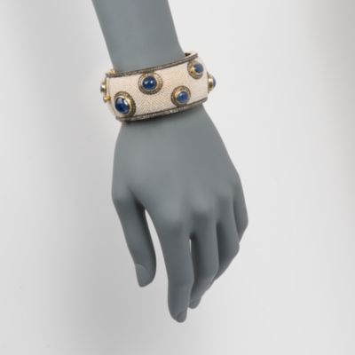 70.60ct. t.w. Sapphire 5.45-6.00 ct. t.w. Natural Diamond and Cultured Pearl Bangle &mdash; Alt Image 2