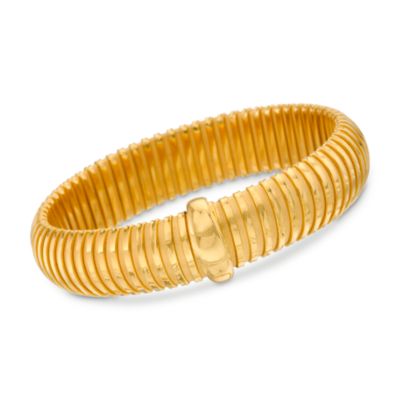 Italian Vermeil Ribbed Bangle Bracelet &mdash; Alt Image 1