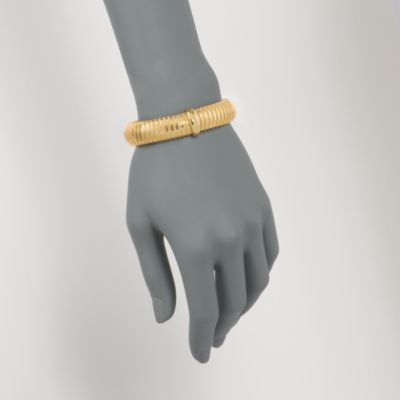 Italian Vermeil Ribbed Bangle Bracelet &mdash; Alt Image 2