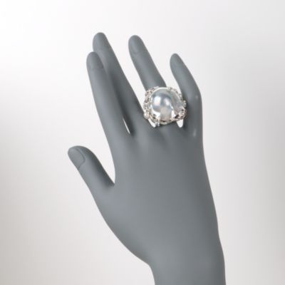 5-25mm Mabe Pearl Frog Ring With .55 ct. t.w. Garnet and Topaz in Sterling Silver &mdash; Alt Image 2