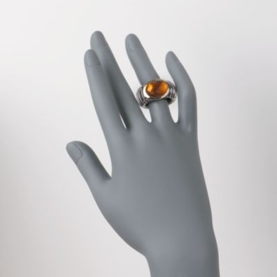 Italian 8.10 Carat Yellow Quartz Ring in Stainless and Sterling &mdash; Alt Image 2