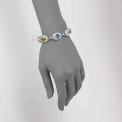 34.90 ct. t.w. Multi-Gem and .60 ct. t.w. Diamond Bracelet in 14kt White Gold &mdash; Alt Image 2