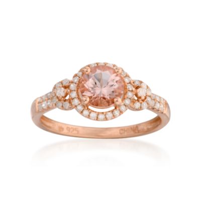 .85 Carat Morganite and .25 ct. t.w. Diamond Ring in 18kt Rose Gold Over Sterling &mdash; Alt Image 1
