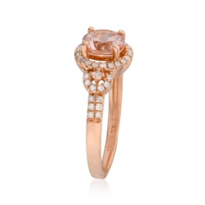 .85 Carat Morganite and .25 ct. t.w. Diamond Ring in 18kt Rose Gold Over Sterling &mdash; Alt Image 3