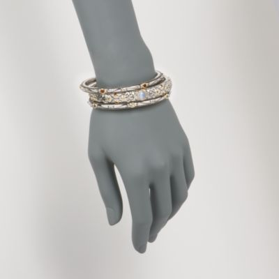 Set of Three 3.75 ct. t.w. Multi-Gem Bangle Bracelets In Sterling Silver. 7" &mdash; Alt Image 2