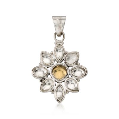 1.20 Carat Citrine and Crystal Pendant in Sterling Silver &mdash; Alt Image 1