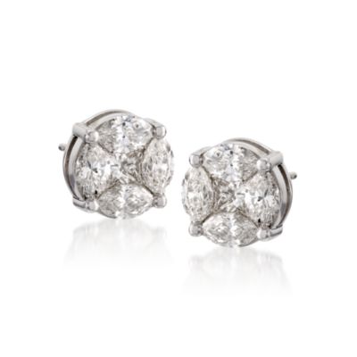 4.00 ct. t.w. Diamond Stud Earrings in 18kt White Gold &mdash; Alt Image 1