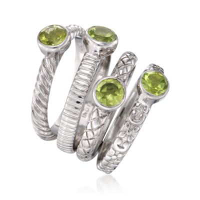 Set of Four 1.80 ct. t.w. Peridot Rings In Sterling Silver &mdash; Alt Image 3