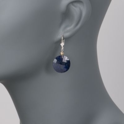 40.00 ct. t.w. Sapphire Dangle Earrings in Sterling Silver  &mdash; Alt Image 2