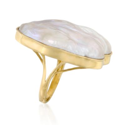 Baroque Pearl Ring in 14kt Yellow Gold &mdash; Alt Image 3