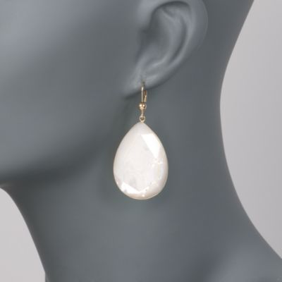 Mother-Of-Pearl Earrings In 14kt Yellow Gold &mdash; Alt Image 2