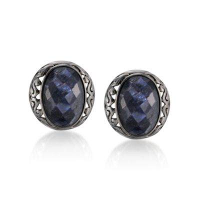 20.80 ct. t.w. Sapphire Earrings In Sterling Silver With Black Rhodium &mdash; Alt Image 1