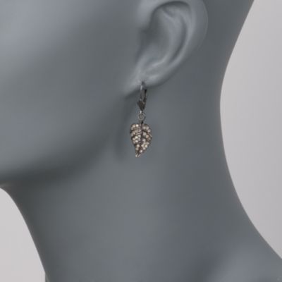 .40 ct. t.w. Diamond Leaf Earrings In Sterling Silver &mdash; Alt Image 2