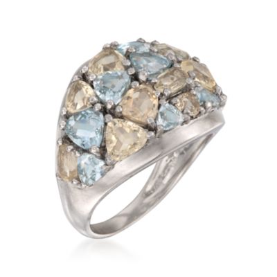 4.95 ct. t.w. Aquamarine and Lemon Quartz Ring in Sterling Silver &mdash; Alt Image 3
