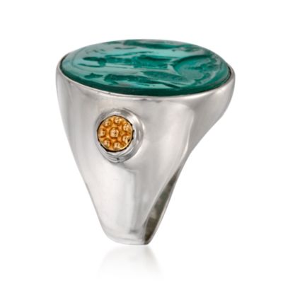 Tagliamonte Italian Glass and 25mm Mother-Of-Pearl Zodiac Ring In 14kt Yellow Gold &mdash; Alt Image 3
