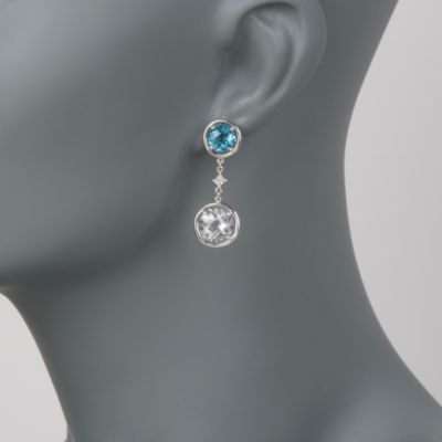 4.05 ct. t.w. Blue Topaz and 5.55 ct. t.w. Rock Crystal Earrings In Sterling Silver &mdash; Alt Image 2