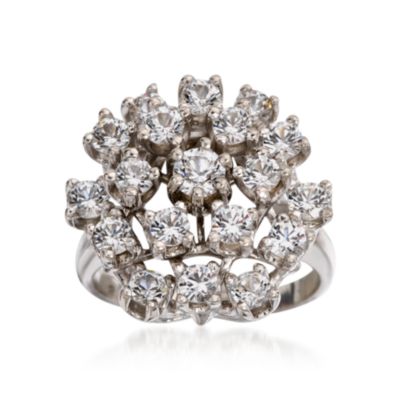 C. 1990 Vintage 2.00 ct. t.w. CZ Ring in 14kt White Gold. Size 7.5 &mdash; Alt Image 1