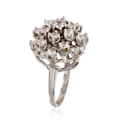 C. 1990 Vintage 2.00 ct. t.w. CZ Ring in 14kt White Gold. Size 7.5 &mdash; Alt Image 2