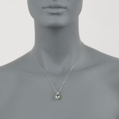 4.00 Carat Green Amethyst Pendant Necklace in Sterling Silver. 18" &mdash; Alt Image 2