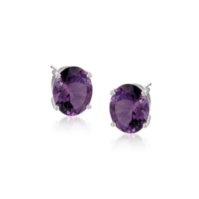 8.00 ct. t.w. Amethyst Stud Earrings in Sterling Silver &mdash; Alt Image 1